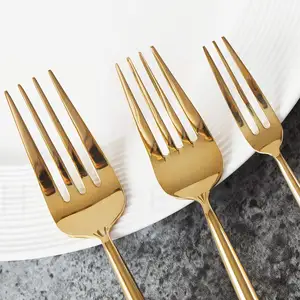 Gold Cutlery Mirror Polish Flatware Catlery Set Stainless Steel Luxury Restaurant Cutlery Set