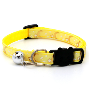 नए डिजाइन सुरुचिपूर्ण pp पालतू कॉलर, उत्कीर्ण सोने के सितारों और चंद्रमा के साथ कुत्तों और बिल्लियों के लिए छोटे घंटी की घंटी की छपाई - Product Image 5