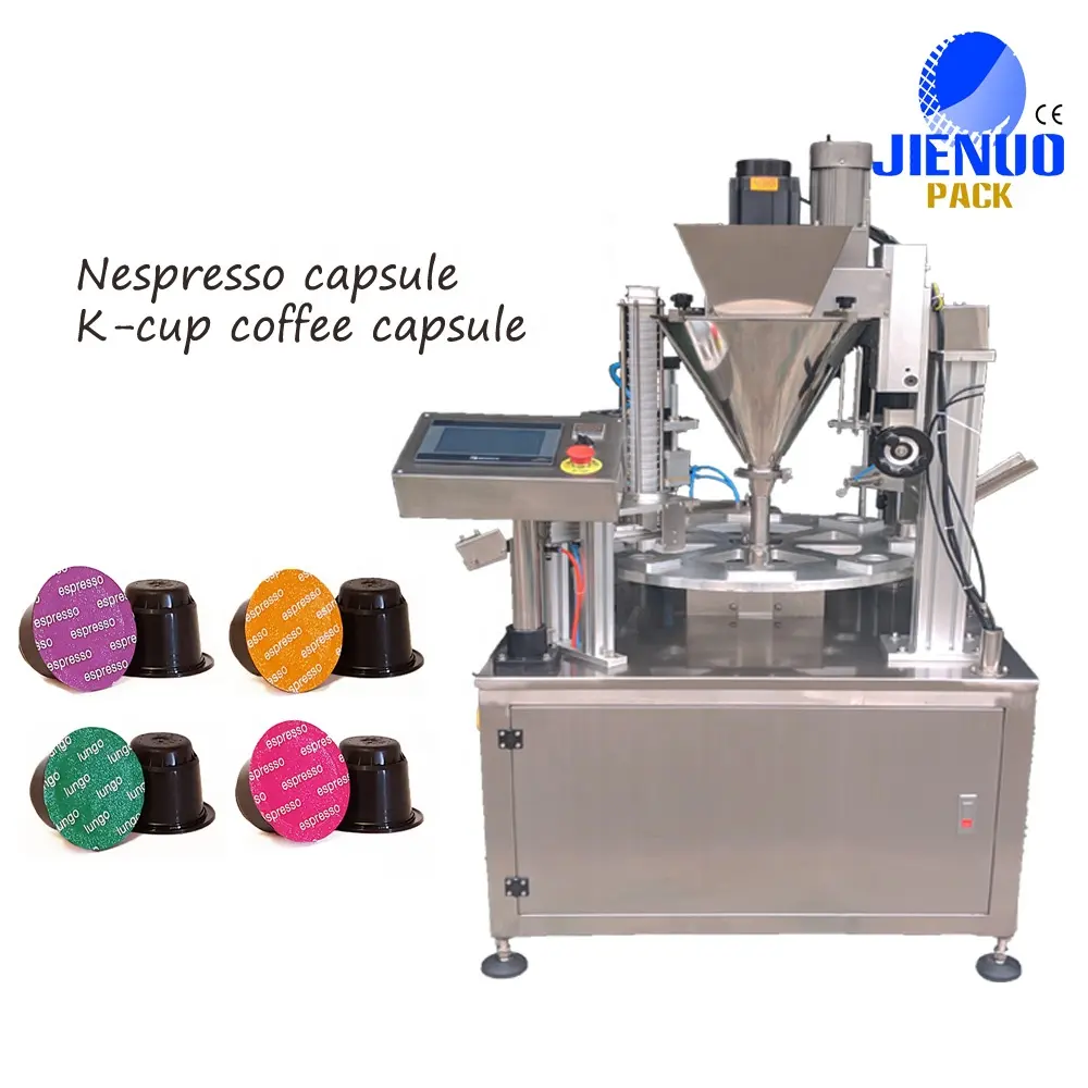 Máquina de llenado de cápsulas Nespresso de aluminio, máquina de llenado y sellado de polvo de café