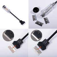 Ensemble d'outils multi-usages pour enlever la teinte des vitres 24 pièces avec kit de grattoir à lame de rasoir à long manche pour le nettoyage