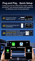 CP026-10 Callaway Universal In-Car Box Adaptor Nirkabel Serbaguna Koneksi USB-A Kontrol Suara untuk iPhone Android CarPlay