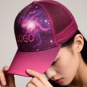 Galaxy Printing Embroidery LOGO Soft <b>Top</b> 5-panel Sporty Baseball Cap Black Cotton Sweat Wicking Sports Customized - Product Image 2