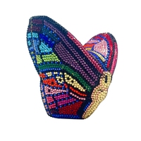Nouvelle Pochette de Soirée Papillon Ornée de Bijoux, Sac à Main Fantaisie Entièrement Cristallisé pour Mariage, Sacs Téléphone de Mariée pour Femmes, Sacs à Main à Chaîne Motif Animal