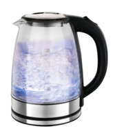Bouilloire électrique sans fil GEDITAI 1,8 L en verre borosilicate transparent, contrôle numérique, arrêt automatique, base rotative à 360°