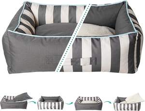 Cama ortopédica de lujo para mascotas de espuma viscoelástica de fábrica 600D Oxford forma rectangular lavable con cubierta lavable extraíble para perros - Product Image 2