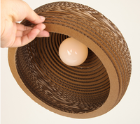 Lampe suspendue en carton ondulé au design moderne et antique, grande boule ronde marron, sculpture sur papier, lustre en carton recyclé