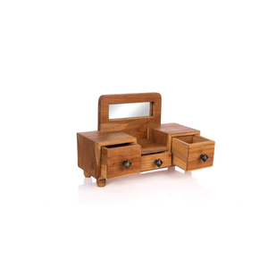 Momo Small <b>Mirror</b> with Several Drawers, Ideal for Storing Jewelry and Small Accessories and More wooden drawers - Product Image 2