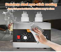 Chauffe-sauce électrique personnalisé à deux trous en acier inoxydable, distributeur de sauce au chocolat et au fromage, machine de maintien au chaud pour la restauration