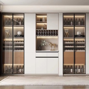 Aparador Alto Integrado, Mueble de Pared Moderno, Minimalista, de Lujo Ligero, para Sala de Estar, Estilo <span class=keywords><strong>Italiano</strong></span>, Madera Maciza para <span class=keywords><strong>Vino</strong></span> - Product Image 5
