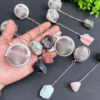 Vente en gros Infuseur en treillis métallique en acier inoxydable SUS 304 Boule à thé Passoire à thé en cristal de quartz rose brut