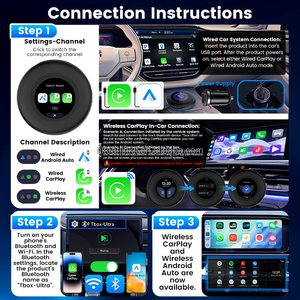 Adaptateur TV sans fil Android 15 Carlinkit SM6350 128 Go 512 Go pour voiture, avec applications massives, double GPS Tbox Ultra3 pour BMW AI Box - Product Image 3