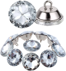 Tête <span class=keywords><strong>de</strong></span> <span class=keywords><strong>lit</strong></span> <span class=keywords><strong>de</strong></span> canapé Rhinestone Crystal Button Décoration Crystal Button Clear Glass Metal Ring Bottom Glass Crystal Decoration Button - Product Image 1