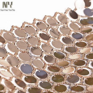 Nanyee Textile 1.8cm Rond Big Dot <span class=keywords><strong>Disco</strong></span> Lumière Café Brun Sequin Brodé Tulle Tissu - Product Image 3