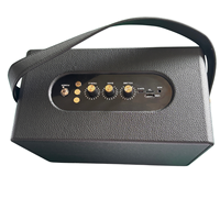 Enceinte Bluetooth, enceinte luxueuse enveloppée de cuir vintage, boîte à son universelle pour intérieur et extérieur avec charge DC5V