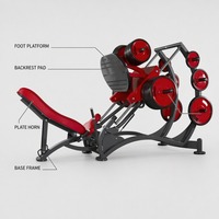 Presse à jambes commerciale à 45 degrés pour salle de sport, presse inclinée robuste en acier avec plateforme pour les pieds