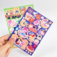 Sin MOQ A4 A5 A6 PVC impermeable hojas de pegatinas personalizadas pegatina decorativa de dibujos animados lindo beso corte pegatina