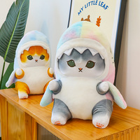 Vente chaude transfrontalière dessin animé requin chat transformé poupée en peluche chat poupée cadeau d'anniversaire requin chat poupée