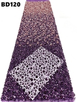 Tissu en dentelle brodée de perles et de sequins à prix de gros pour robe de soirée, idéal pour les mariages arabes et les robes de soirée du Moyen-Orient