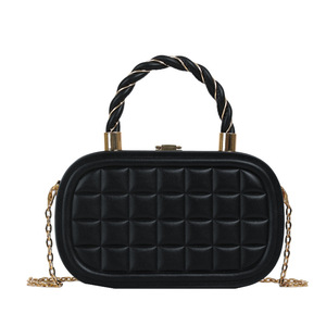 Women's Spring Summer New Fashionable PU Woven Hand Box <b>Bag</b> Zip Closure Shoulder Crossbody <b>Small</b> Tanjing - Product Image 5