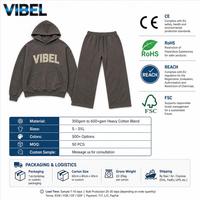 Ensemble de survêtement molletonné de haute qualité pour hommes, imprimé sur mesure, coupe oversize, comprenant un sweat à capuche et un pantalon de survêtement épais, idéal pour le sport