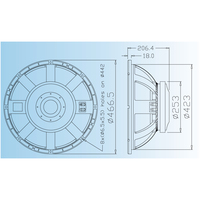 Subwoofer passif professionnel 18 pouces, bobine vocale 5 pouces, puissant 800W, bass reflex compact L18/8637