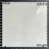 Carrelage en porcelaine pleine masse effet marbre brillant 800x800mm, veinage infini, faible absorption d'eau, pour salle de bain moderne et villa