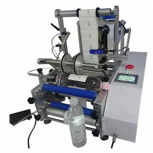 vertical manual round bottle semi automatic labelling machine with coder