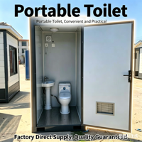 Cabine de toilettes chimiques préfabriquée portable en structure acier de haute qualité, pour salle de bain, toilettes, douche de camping, bureau, Inodoro Movil