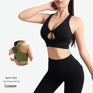 Venta al por mayor Sexy Hollow Out Sports Bra Naked Feel Chaleco Logotipo personalizado Ropa <span class=keywords><strong>de</strong></span> entrenamiento Gimnasio Ropa interior Mujeres Activewear Yoga Tops - Product Image 1