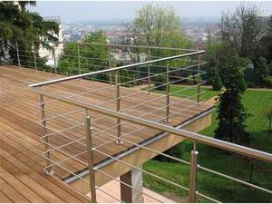 Vente chaude <span class=keywords><strong>Garde</strong></span>-<span class=keywords><strong>corps</strong></span> de <span class=keywords><strong>terrasse</strong></span> en acier inoxydable personnalisé, design moderne pour la sécurité extérieure de la <span class=keywords><strong>maison</strong></span>, tube de barre transversale - Product Image 2