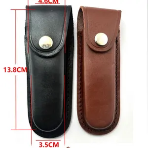 Fold Knife Tool Lanterna Belt Loop Case Holder Couro Bainha Holster Bag Bolsa Pocket Hunt Camp Outdoor Carry Multi Gear