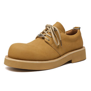 <span class=keywords><strong>Scarpe</strong></span> da uomo di migliore qualità in pelle matura punta tonda gialla con <span class=keywords><strong>suola</strong></span> spessa <span class=keywords><strong>scarpe</strong></span> da ufficio stringate - Product Image 1