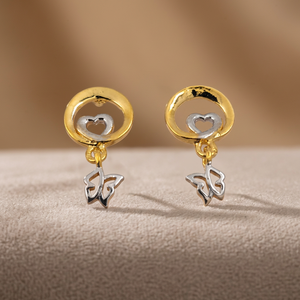 Elegantes Pendientes de Oro de 22 Quilates para Mujer con Acabado en Rodio Amarillo, Diseño Clásico de Joyería Nupcial - Product Image 4