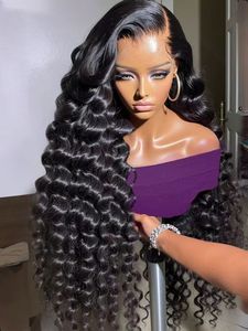 Peluca de Cabello Humano Virgen Brasileño con Ondas Profundas Sueltas, Densidad 250%, Frente de Encaje Largo HD, Transparente, Sin Pegamento, de Proveedores Originales - Product Image 5