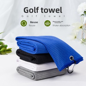 Toalla de golf transfronteriza con patrón de piña, hebilla de escalada, microfibra, portátil, <span class=keywords><strong>bordado</strong></span> tipo gofre, secado rápido, deportiva, 350g - Product Image 1
