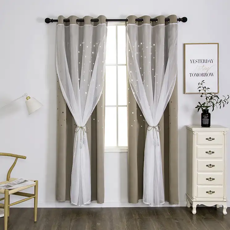 Cortinas de blackout estilo europeu bindi, cortinas prontas para a sala de estar