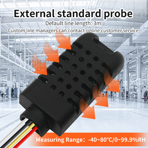 Đồng hồ đo nhiệt độ và độ ẩm trong nhà Nhiệt kế kỹ thuật số thời gian ngày giờ đồng hồ đo màn hình lớn hiển thị với đầu dò hộ gia đình - Product Image 6