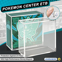 Boîte de présentation personnalisable en acrylique ETB, protection robuste transparente, couvercle à fermeture magnétique, anti-poussière, protection UV, pour Elite