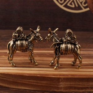 Brass Walking Donkey Figurine <b>Small</b> Home Desktop <b>Ornament</b> Animal Shape Decorative Object Gift Souvenir - Product Image 2