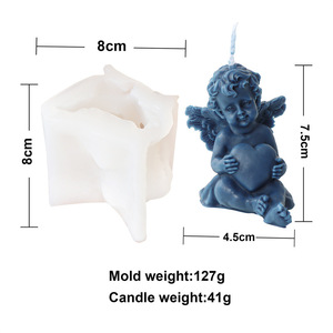 Molde de silicona DIY de ángel para velas, libro de lectura, ángel de música Pipa, molde de resina para jabón, molde de ángel lindo para decoración de regalos hechos a mano - Product Image 6
