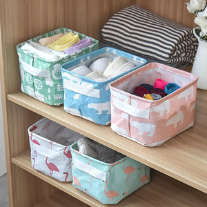Panier de rangement en toile rectangulaire empilable, organiseur en tissu pour vêtements, utilisation sur bureau - Product Image 2