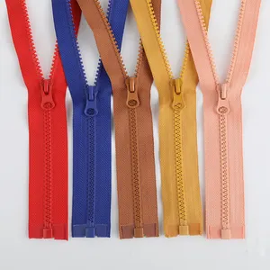 Duracon jacket zipper suppliers fermeture clair quality zippers plastic #5 colorful tape open end resin zipper