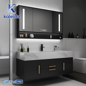 Combinación de lavabo y espejo LED con panel de <span class=keywords><strong>roca</strong></span> de alta calidad, personalizable y moderno, modelo Kaleido OEM 2025, para gabinetes de baño. - Product Image 3