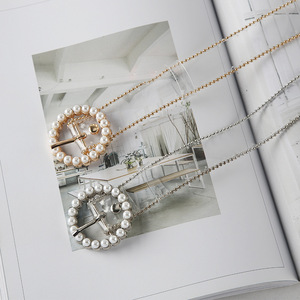 <span class=keywords><strong>Cintura</strong></span> in vita <span class=keywords><strong>con</strong></span> catena di strass Glitter scintillanti da donna REWIN <span class=keywords><strong>con</strong></span> fibbia <span class=keywords><strong>con</strong></span> perline di perle per abito da sposa abito formale - Product Image 6