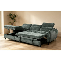 Canapé-lit convertible OEM en gros, design européen, écologique, avec accoudoirs longs et rangement intégré
