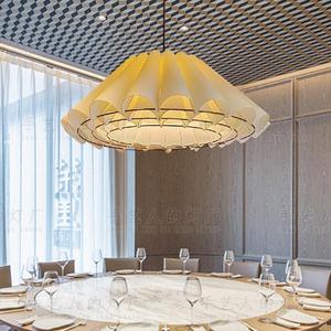 Lampe suspendue en tissu de style chinois, ronde, blanche, E27 LED, protection des yeux, pour restaurant, hôtel, décoration Zen - Product Image 5