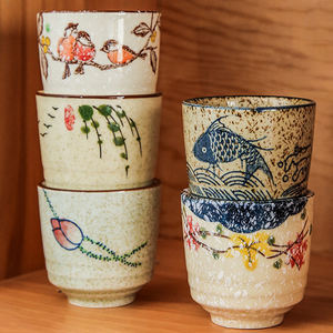 Taza de Té de Cerámica Estilo Japonés, Taza de Degustación de Té Cálida, Taza de Té Kung Fu Pintada a Mano, Taza de <span class=keywords><strong>Café</strong></span> Decorada con Esmalte Bajo Vidriado - Product Image 2
