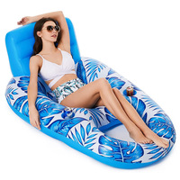 Fauteuil flottant gonflable en forme de U avec dossier, motif feuille d'érable, pour piscine, style radeau de sable, respectueux de l'environnement