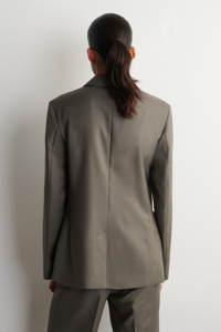 Elegant Taupe Double Breasted women's blazer, Tailored Slim Fit <b>Office</b> Business Jacket, Versatile Classic Suit Coat - Product Image 5