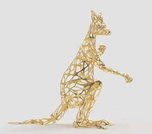 Sculpture d'animal en acier inoxydable ajouré, Art en métal, taille réelle, Sculpture de jardin, Statue de kangourou ajourée, nouveau Design 2022 - Product Image 1